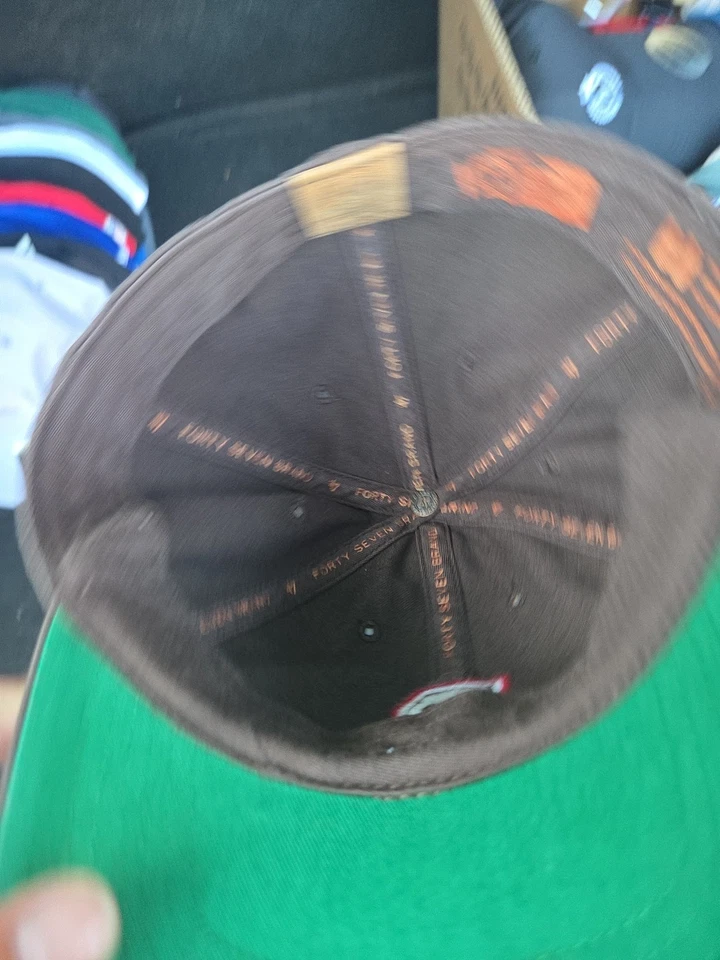 47 Brand NHL Hartford Whalers Snapback Hat Brown Green - Image 3 of 4