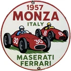 VINTAGE FERRARI PORCELAIN DEALERSHIP SIGN ITALY LAMBORGHINI GAS OIL ENZO LOTUS