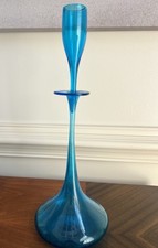 Vintage Blenko 6027 Aqua Glass Decanter Wayne Hustled BEAUTIFUL