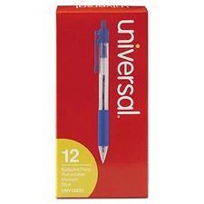 Universal 15531 Economy Retractable Ballpoint Pen, 1 Count (Pack of 1), Clear 