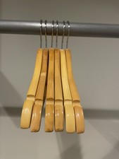 Set Of 6 Wooden Clothes Hangers For Children Clothes. Semigloss Swivel Hook Duck