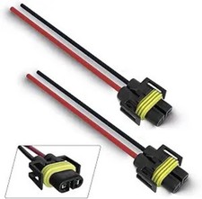 Headlight  Fog Light Wiring Harness Pigtail with Female Connector 2 Sockets 