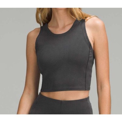 Lululemon Ribbed Softstreme Cropped Tank Top Black 8