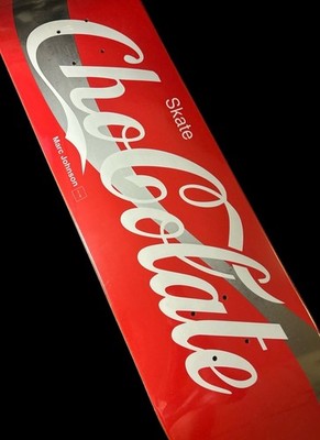 RARE Marc Johnson Coca-Cola Chocolate Skateboard Deck Soda Silver