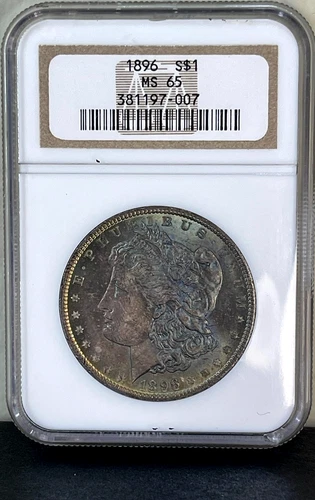 1896 Morgan SILVER Dollar NGC MS65 "Old Brown Holder "-A definite One of a Kind!