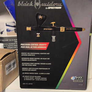 Spectrum Black Widow Dual Action Gravity Feed Airbrush BW-PC-GFDA