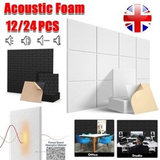 10-24X Acoustic Wall Panel Tiles Studio Soundproof Insulation Self-Adhesive Pads