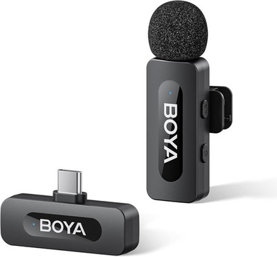 BOYA BY-V10 Wireless Microphones for iPhone 15/16 Series, Android/Laptop with US