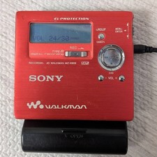 Sony MZ-R909 MD Walkman Portable MiniDisc Recorder Player Red For Parts As-Is