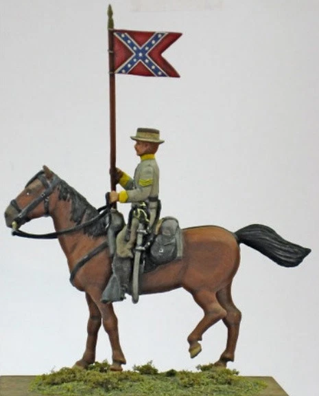 IMRIE RISLEY MINIATURES plomb 1/32 CONFEDERATE CAVALRY GUIDON le cimier andrea - Photo 4/4