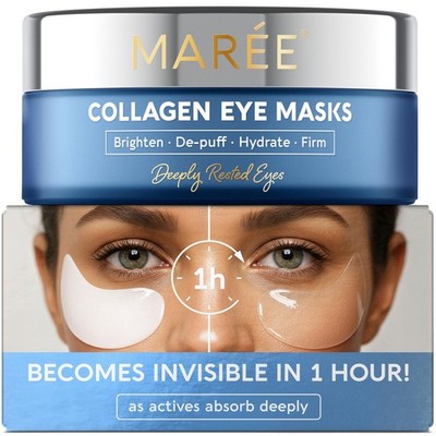 MAREE Invisible Under Eye Patches for Puffy Eyes 60 Count (Pack of 1), Blue 