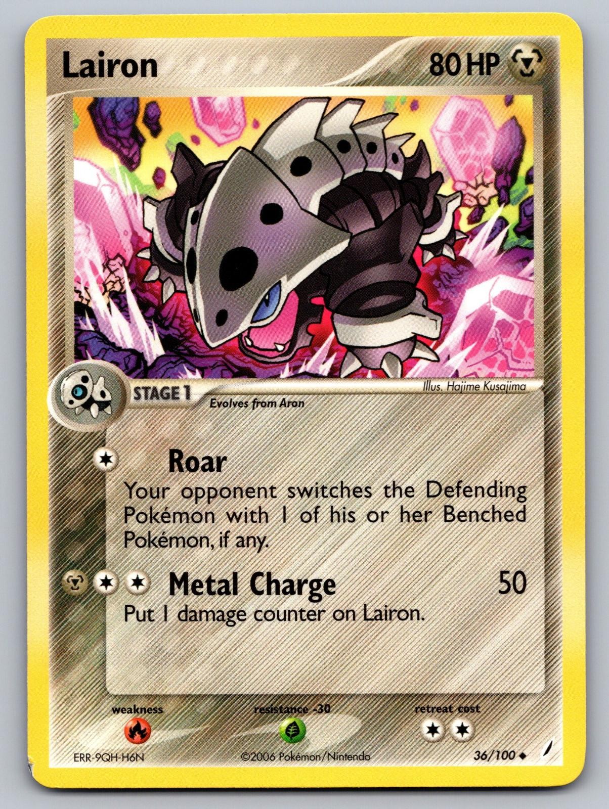 Lairon 36/100 Crystal Guardians Pokemon Moderately Played