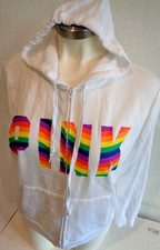 XXL Victoria's Secret PINK Pullover ZIP Hoodie Women's WARM Cozy WHITE NWT