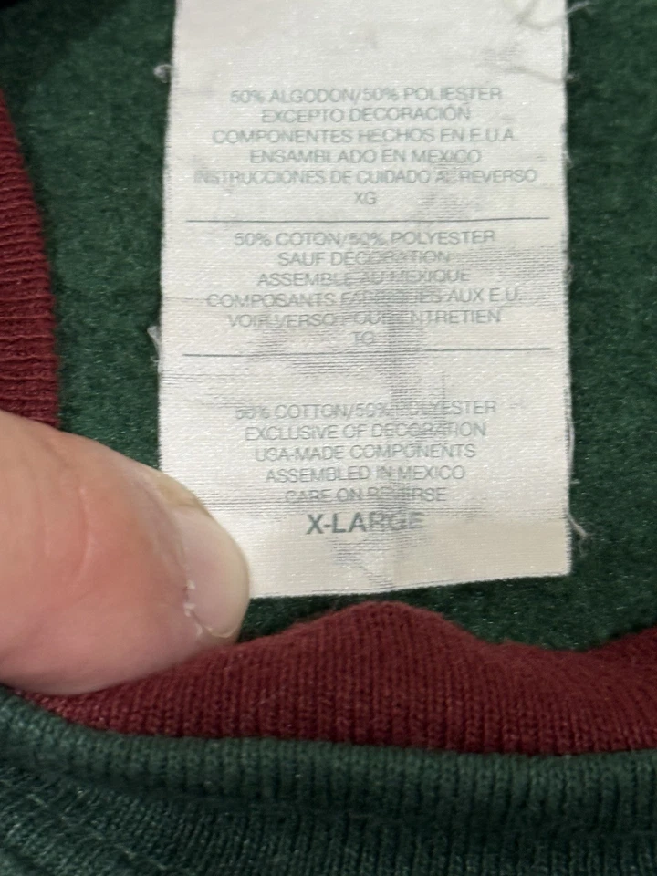 Moletom vintage M&C Sportswear férias de inverno vovó tamanho XL-2XL pássaros bordados - Imagem 4 de 4