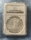 2007-W Burnished $1 American Silver Eagle NGC MS70 Brown Label