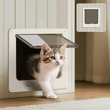 Thin Cat Door for Cats up to 13lbs 4-Way Lock Window  Sliding Door Flap
