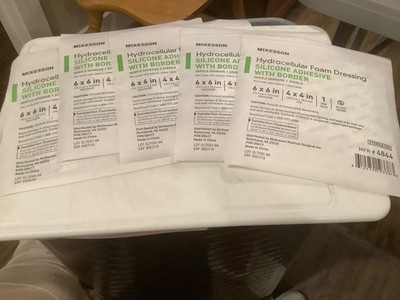Lot of 5 Mckesson Foam Dressings 6 X 6'' Adhesive with Border 4844 New unopened