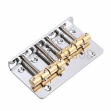 4 String Bass Bridge with Brass Saddles Chrome