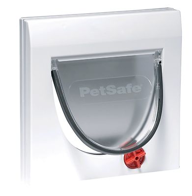 PetSafe Staywell manuelle 4-Wege-Verriegelung klassische Katzenklappe weiß - kein Tunnel 919EF