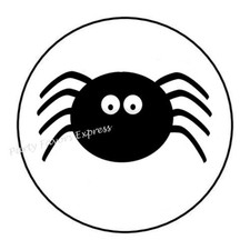 CUTE BLACK SPIDER HALLOWEEN ENVELOPE SEALS LABELS STICKERS FAVORS