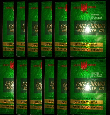 Eagle Brand Medicated Oil 24ml Bottle x 12 - 1 Dozen - Dau Xanh Con O PRIORITY