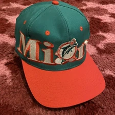 New Vintage NFL Miami Dolphins LOGO 7 Snapback Hat Cap Football Trucker 90s Rare