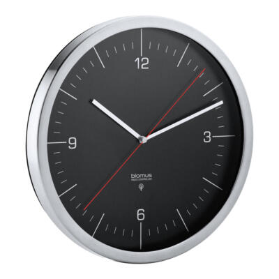 Blomus CRONO Funkuhr, Wanduhr, Uhr, Edelstahl matt, Kunststoff