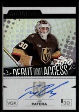 2023-24 Debut Ticket Access Auto Jiri Patera 177/299 Vegas Golden Knights