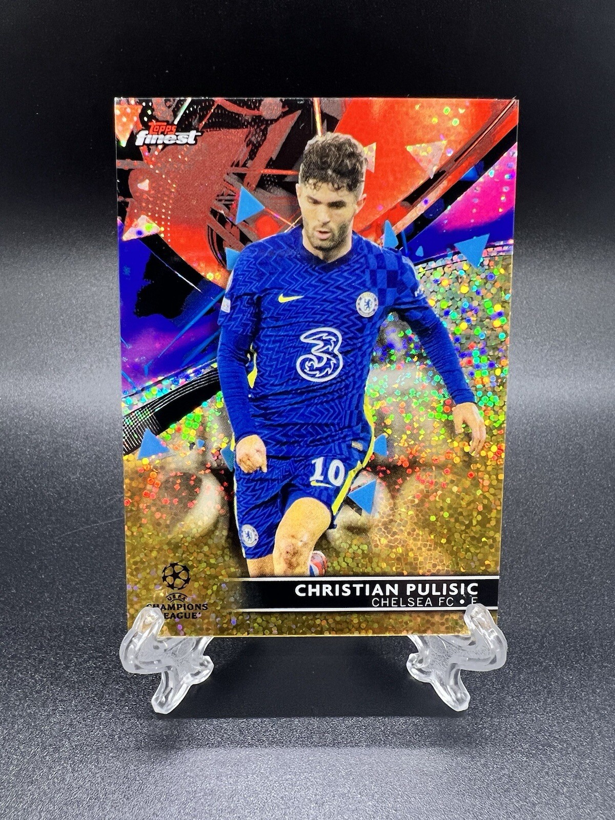 2021-22 Topps Finest Christian Pulisic Gold Speckle 35/50 USA USMNT AC Milan