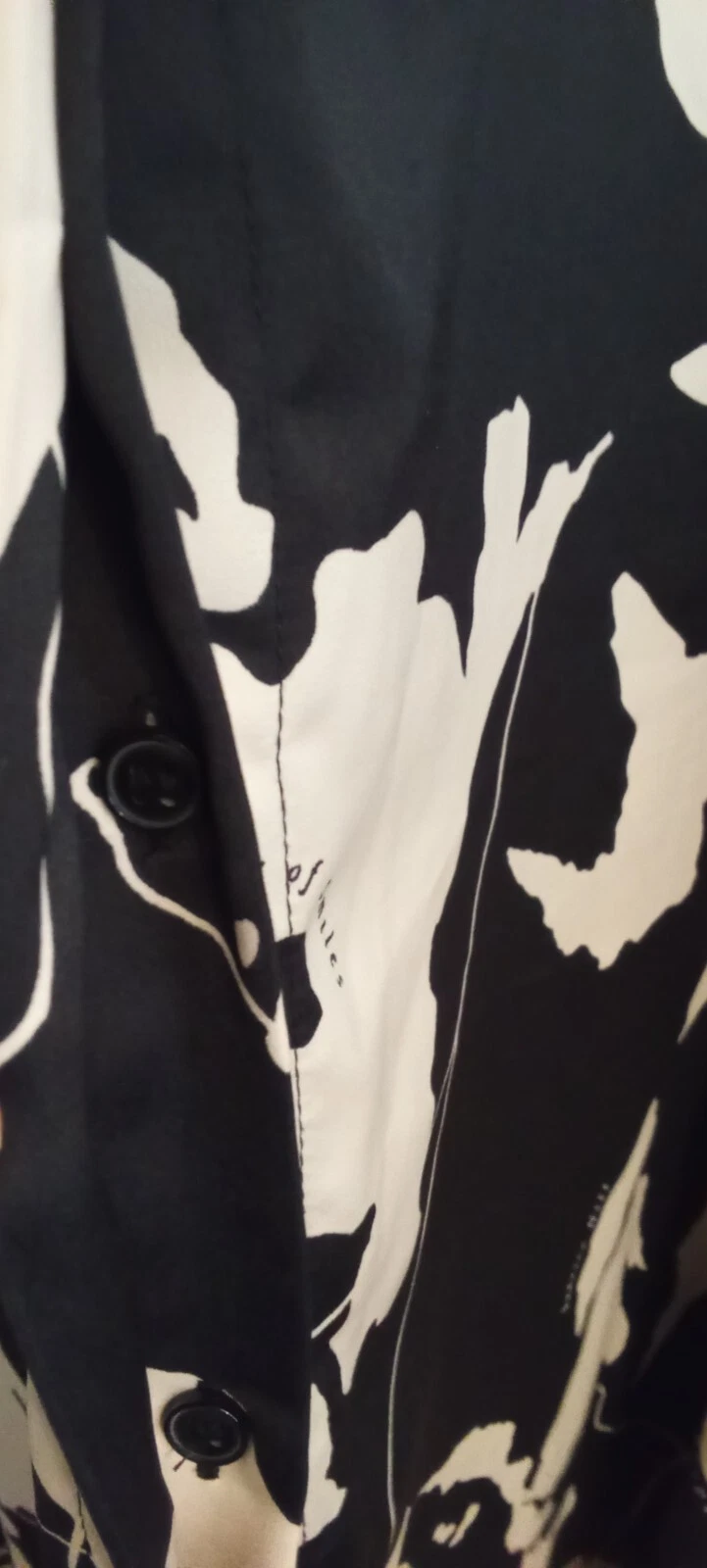 OFF WHITE Abito Camicia H&M Taglia XS Lungo Stampa Mappa Off Bianco E Nero 12 14