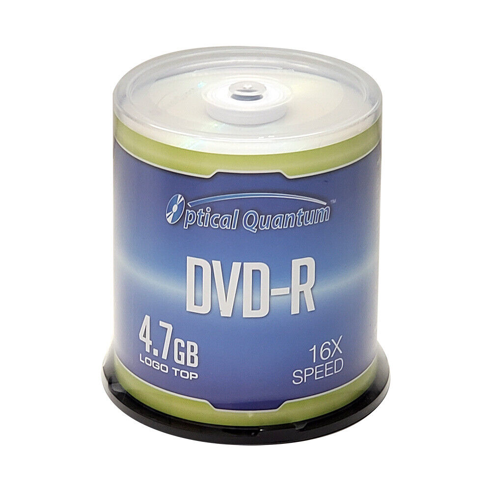 1200 Optical Quantum 16X 4.7 GB DVD-R Logo Top Disc Blank Media OQDMR16LT-BX