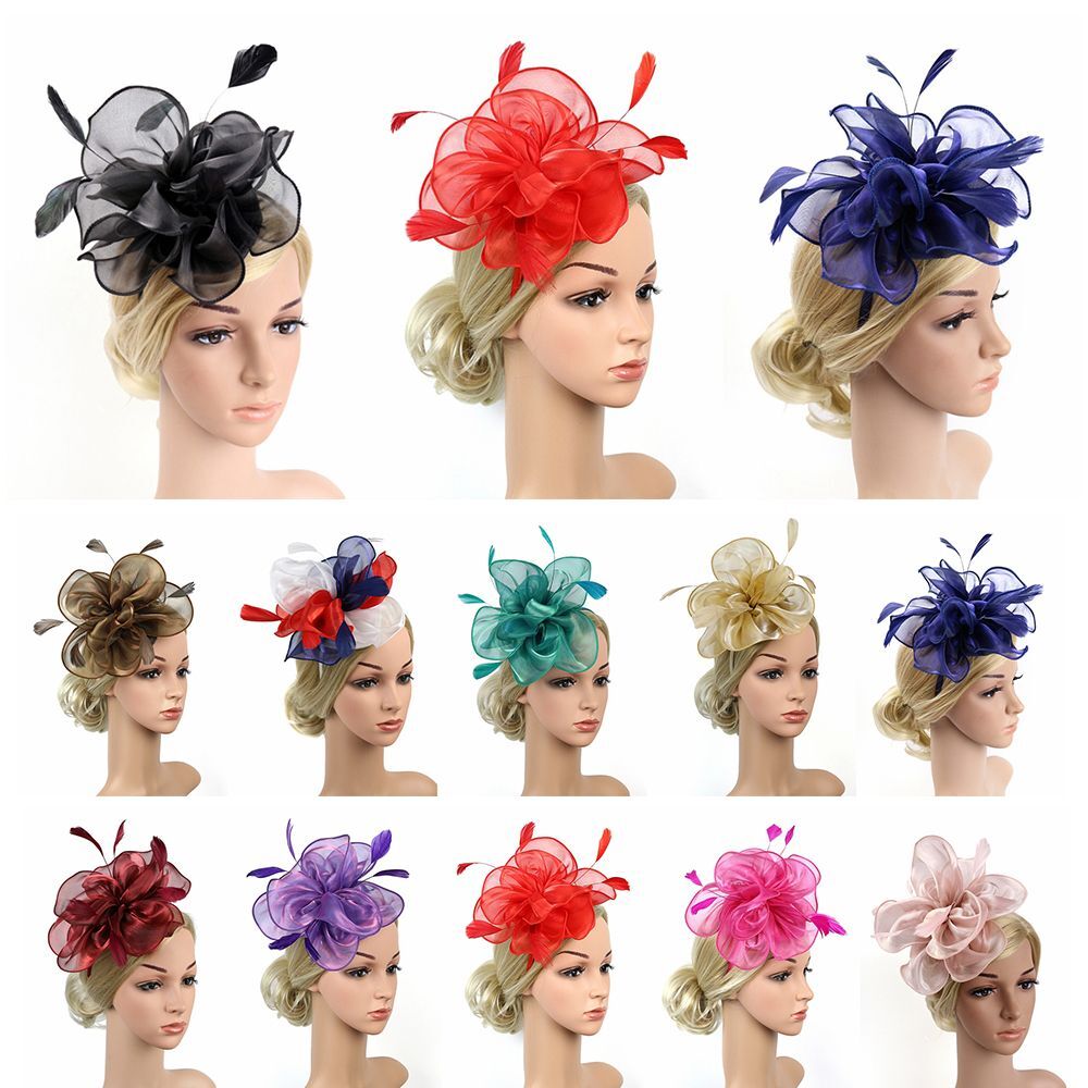 Ascot Race Fascinator Hats Headwear Feather Flower Headband