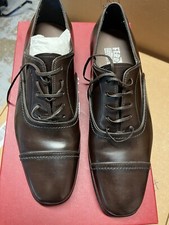 New Salvatore Ferragamo Seul Men Brown Cap Toe Oxford Leather Lace Shoes 7 895