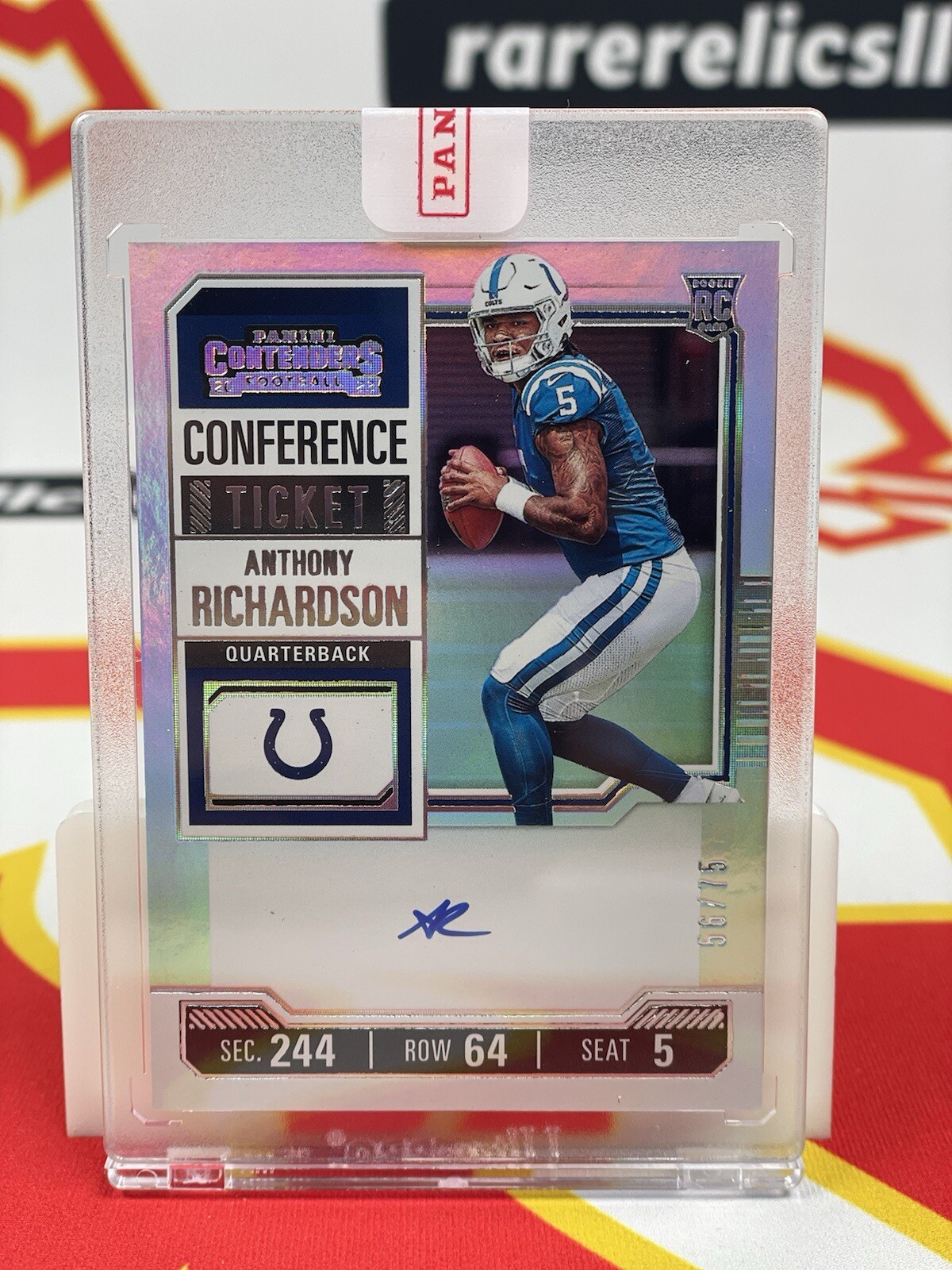 2023 Contenders -Anthony Richardson Rookie Conference Ticket ON CARD Auto /75 RC