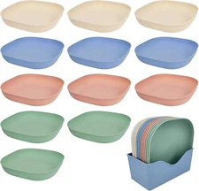 Wheat Straw Plates,5.7inches Dinner Plates Set of 12,Small Plates for Dessert, A