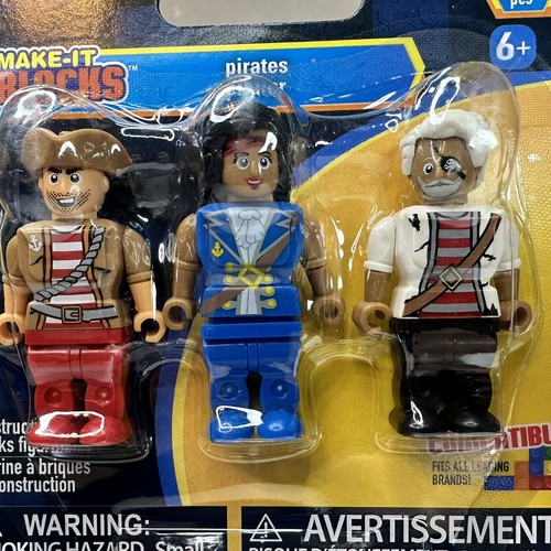 Make-It Blocks Figures SUPER HEROES SPACE PIRATES SAMURAI Set 4/ Pieces 12 NEW - Picture 4 of 12