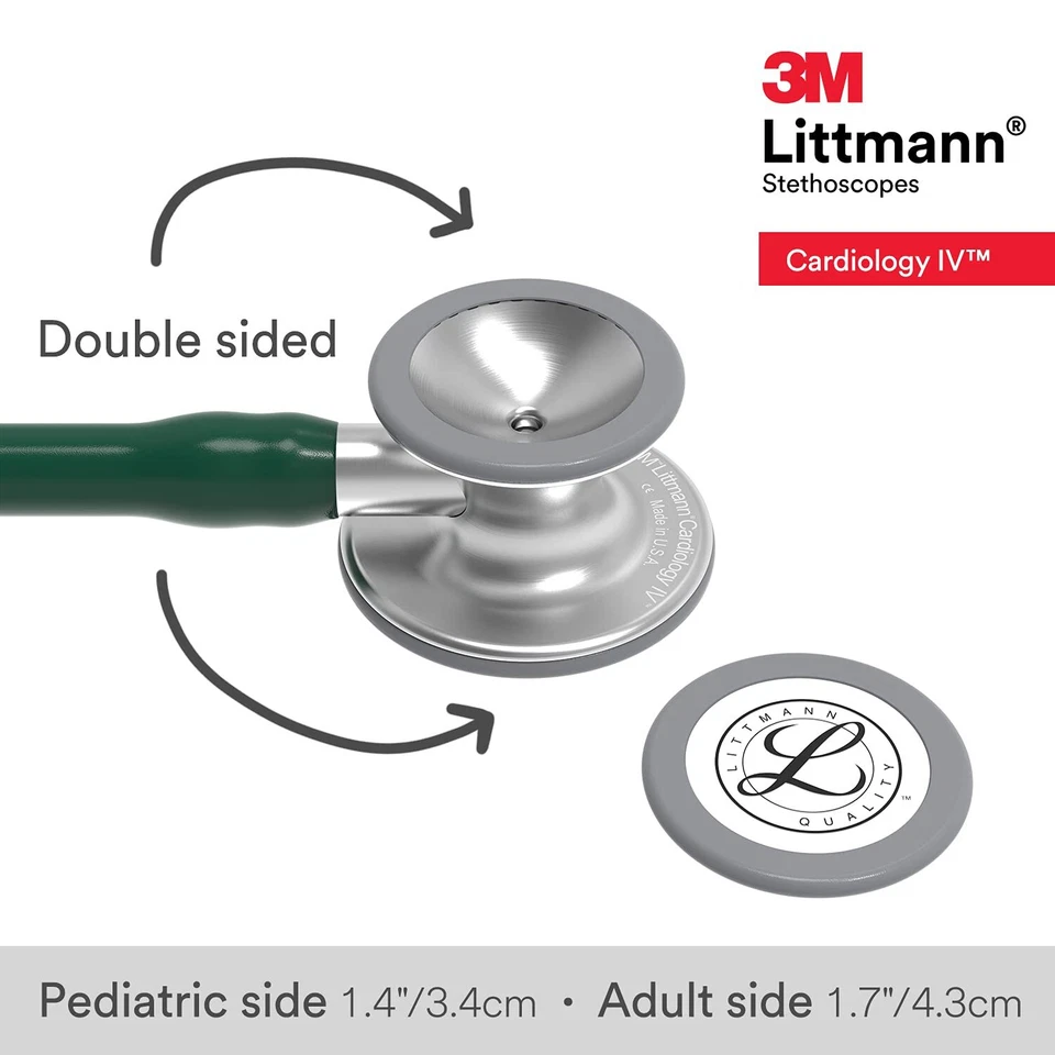 Estetoscopio verde cazador 3M Littmann Cardiology IvTM 27"; Foto 3 de 4