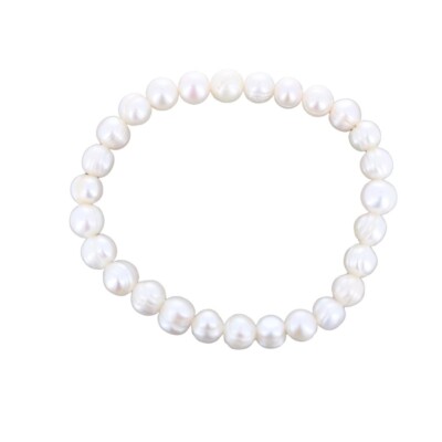 Small Pearl Stretch Bracelet, Genuine Cultured Freshwater Pearls, Bracelet, 7.5''