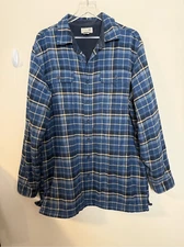 L.L.Bean Men's Fleece-Lined Flannel Shirt, Shacket Traditional Fit Large Tall Ch