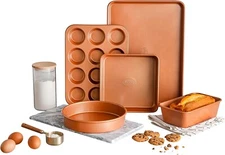 Gotham Steel Non Stick Ceramic Bakeware Set, 5 Piece No Warp & Dishwasher Safe