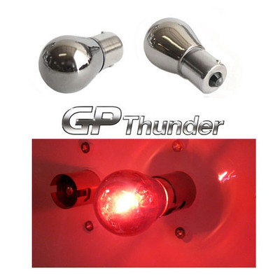 GP Thunder 1156 7056 3497 BA15S P21W Chrome Silver S25 Light Bulbs Red 2pc