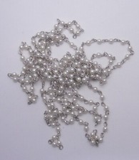 6 FEET  CRYSTAL  FAUX PEARLS BEADED CHAIN APP 4MM
