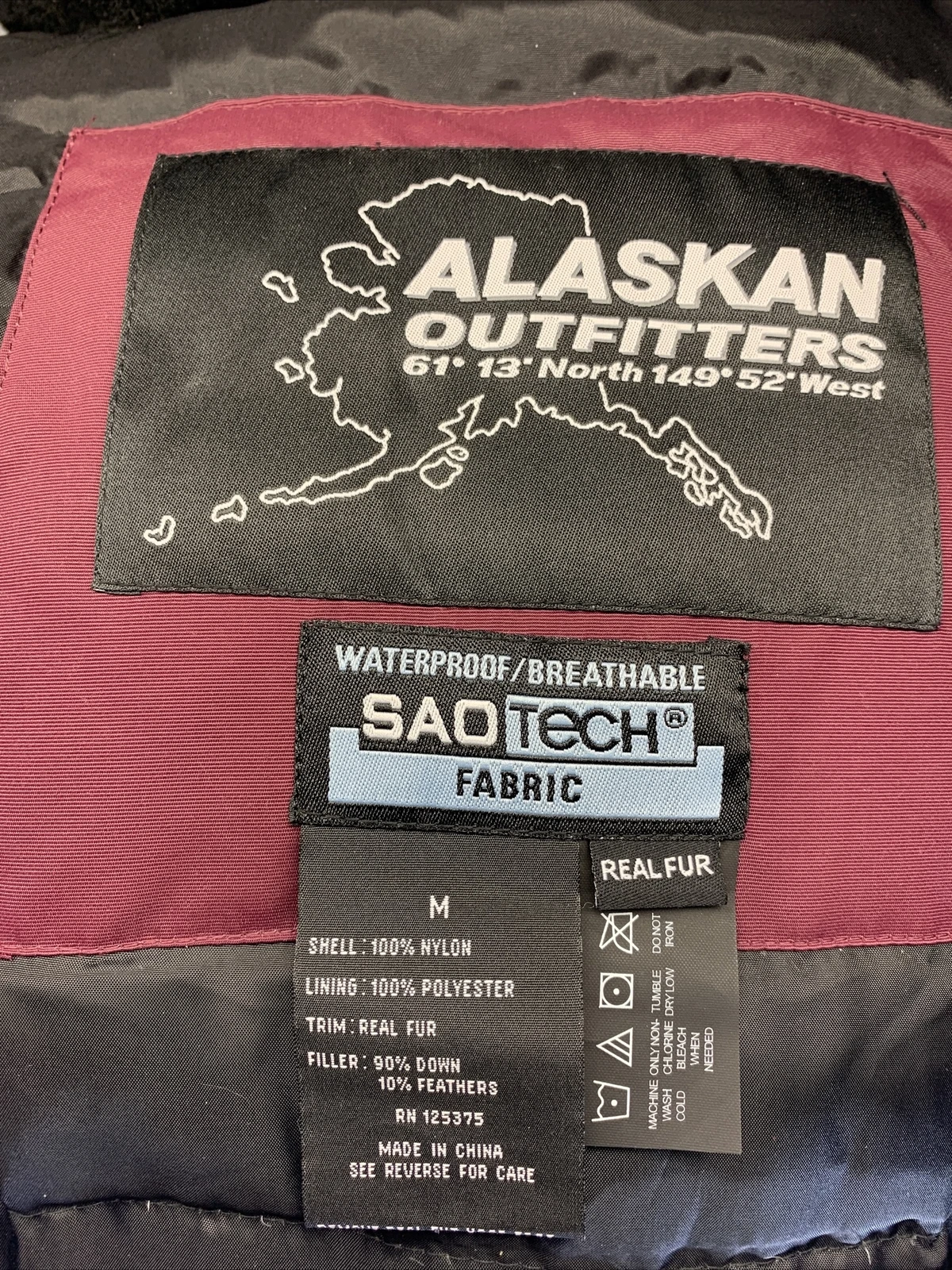 CANADA GOOSE Alaskan Outfitters 40F Canada Procione piumino d'oca parka donna bordeaux M Medium