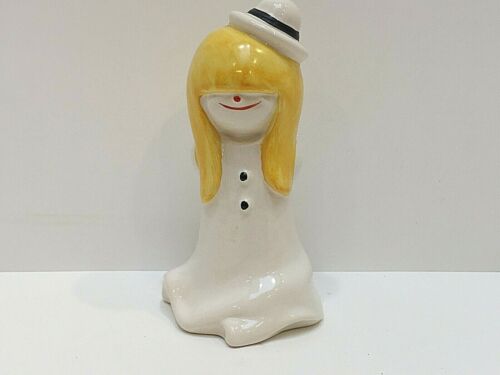 Porcelaine jaune et blanche vintage W Allemagne Goebel "WHOOSIT" #117010, 4" de haut - Photo 1/5