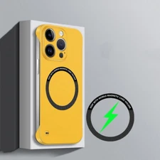 Frameless Case For iPhone 16 Pro Max 15 14 13 12 11 Magnetic Slim Hard PC Cover