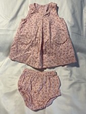 Girl's Carter's Light Pink Floral Dress  Diaper Cover Size 3 Months EUC CUTE