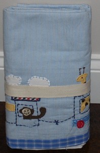 Blue Nursery Bedding New Pottery Barn Kids Ryder Train Crib Skirt