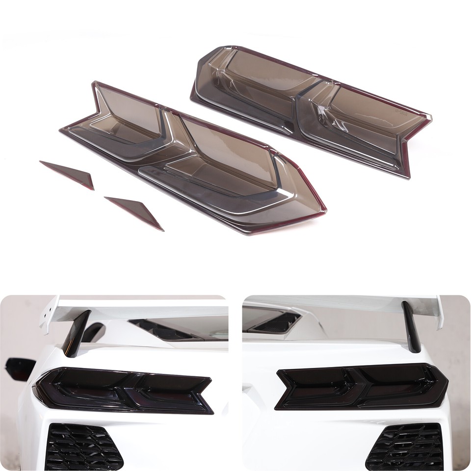 Rear Tail Light Blackouts Lens Taillight Smoked Trim Cover For C8