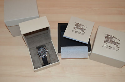 Authentic Burberry Utilitarian GMT Swiss BU7854 Black Leather Mens Authentic Burberry Utilitarian GMT Swiss BU7854 Black Leather Mens