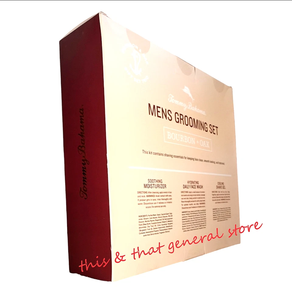 NUEVO TOMMY BAHAMA PREMIUM CONJUNTO DE REGALO DE ASEO PARA HOMBRES GEL DE AFEITAR LAVADO FACIAL HIDRATANTE) Foto 3 de 4